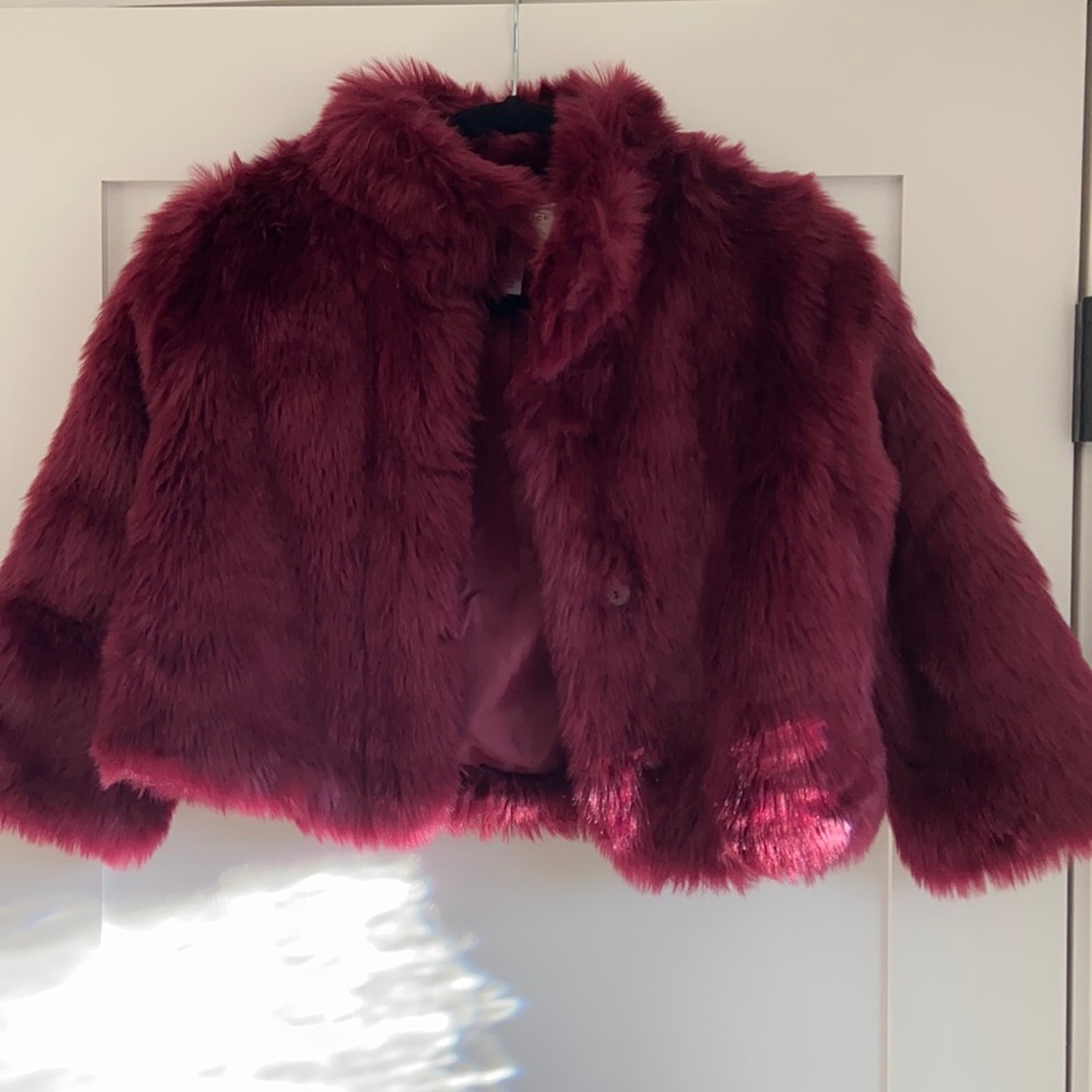 Janie and Jack FAUX FUR CROPPED COAT